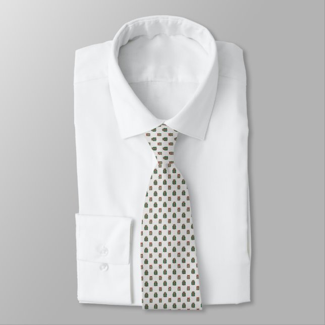 Christmas Gifts - Green, Red Men's Custom Necktie (Tied)