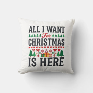 Christmas Gifts Holiday Typography Design Cushion