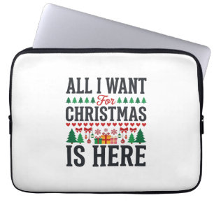 Christmas Gifts Holiday Typography Design Laptop Sleeve
