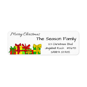 Christmas gifts Merry Christmas address label Return Address Label