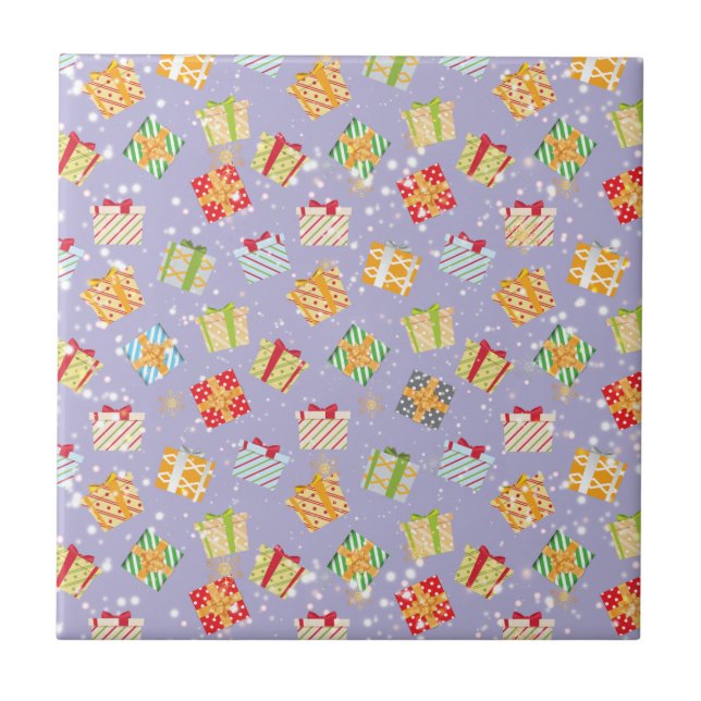 Christmas gifts pattern ceramic tile (Front)