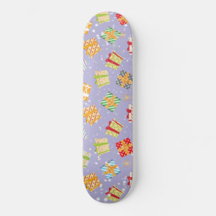 Christmas gifts pattern skateboard