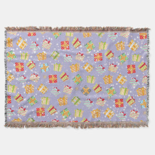 Christmas gifts pattern throw blanket
