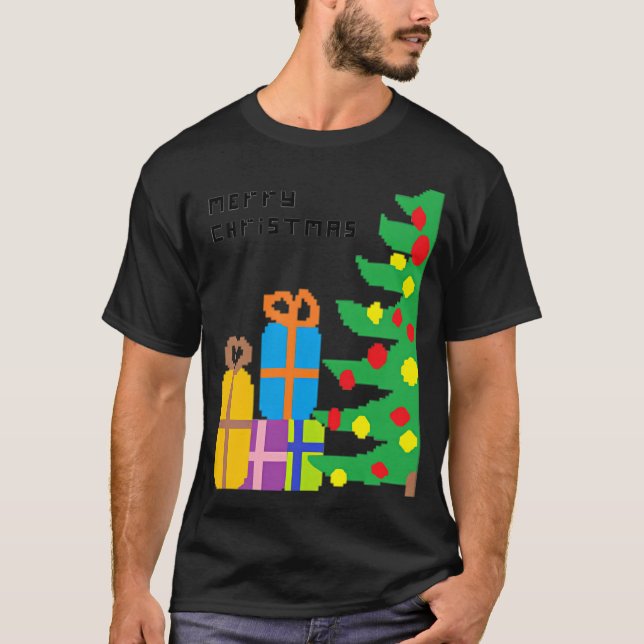 Christmas Gifts Pixelated T-Shirt (Front)