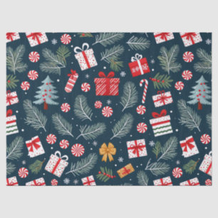 Christmas Gifts Ribbon Candy Cane Decoupage Tissue Paper
