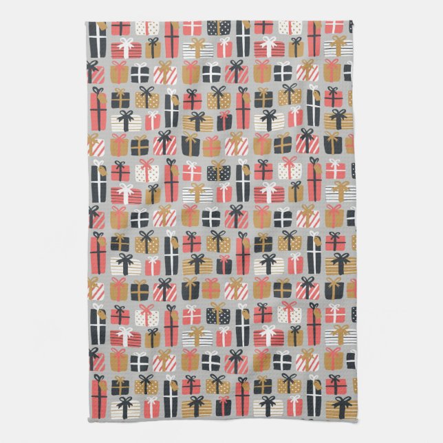 Christmas Gifts Tea Towel (Vertical)