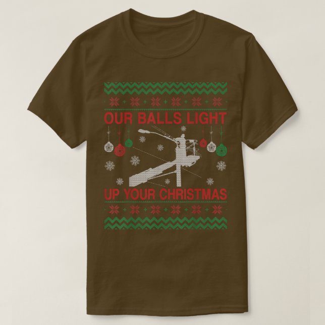 Christmas Gifts Ugly Christmas Sweater For Lineman (Design Front)