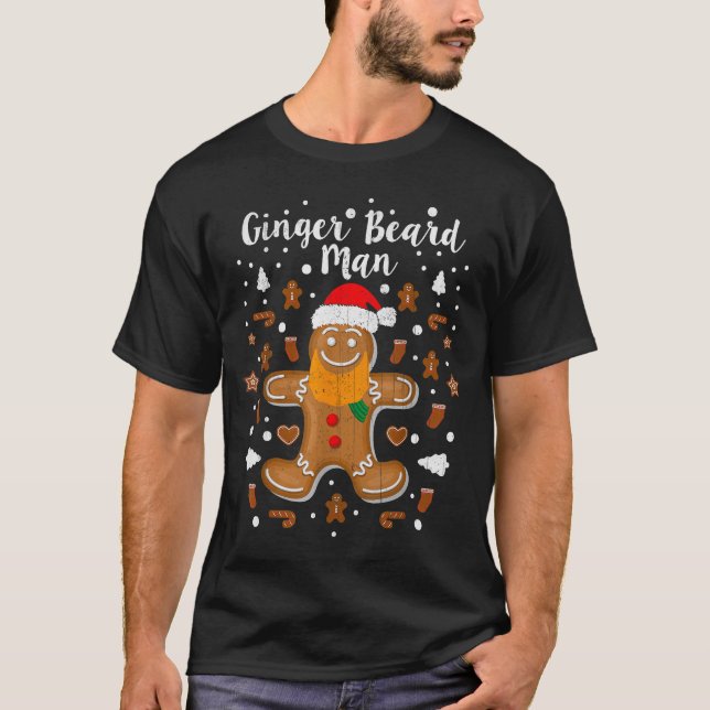 Christmas Ginger Beard Man Mustache Hair  T-Shirt (Front)