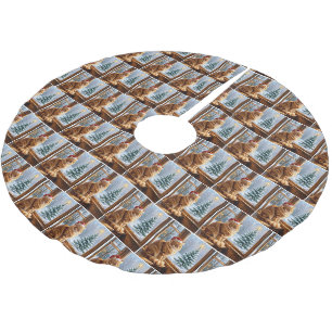Christmas Ginger Cat Brushed Polyester Tree Skirt
