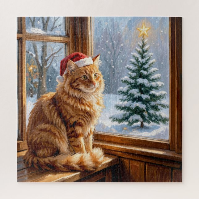 Christmas Ginger Cat Jigsaw Puzzle (Vertical)