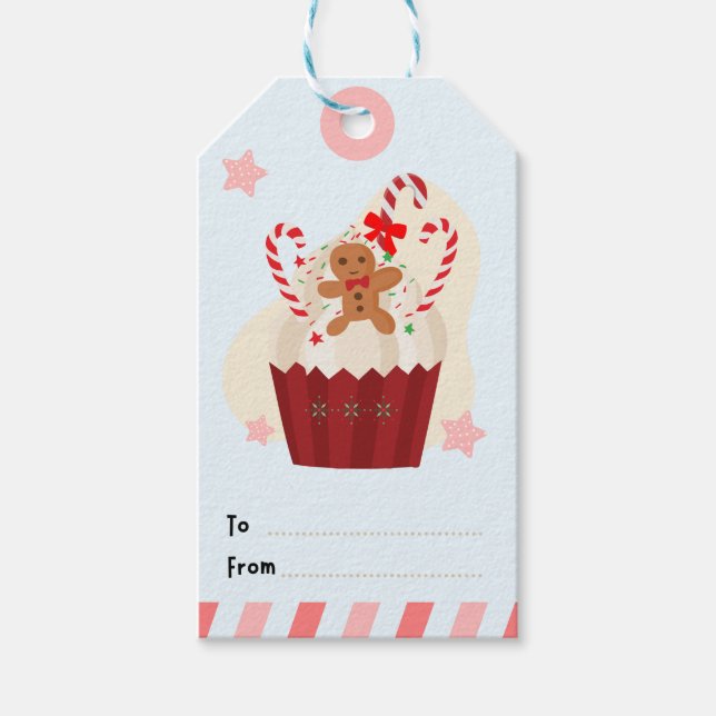 Christmas Ginger Cupcake Gift Tag (Front)
