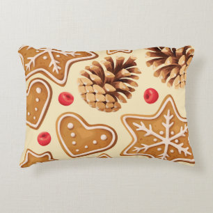 Christmas Ginger: Festive Seamless Pattern. Decorative Cushion