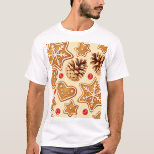 Christmas Ginger: Festive Seamless Pattern. T-Shirt