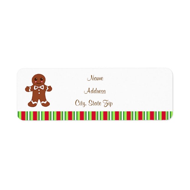 Christmas Gingerbread Address Labels (Front)