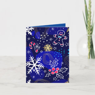 Christmas Gingerbread and Candy Cane Wishes Holiday Card