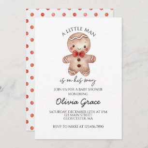 Christmas Gingerbread Baby Shower Invitation