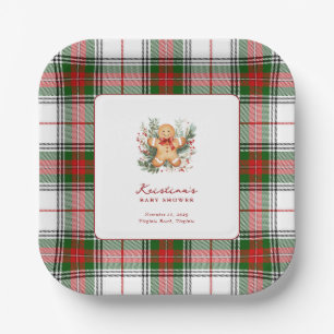 Christmas Gingerbread Baby Shower  Paper Plate