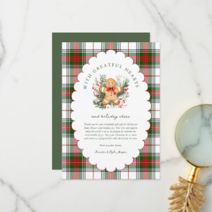 Christmas Gingerbread Baby Shower  Thank You Card
