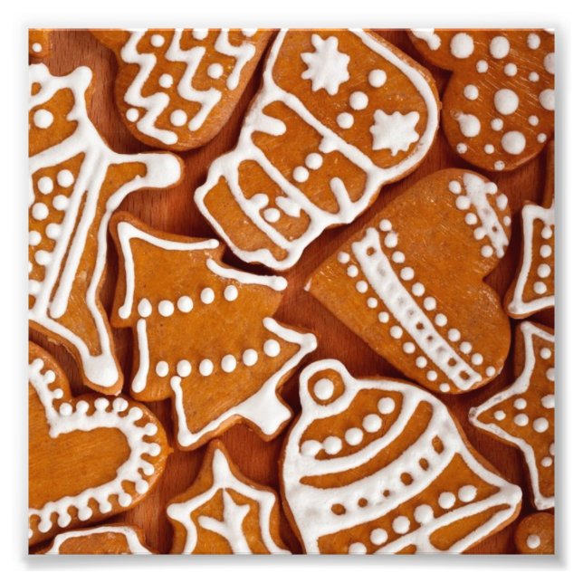 Christmas Gingerbread Biscuits Photo Print (Front)