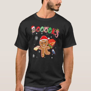 Christmas Gingerbread Books Librarian Reader Readi T-Shirt