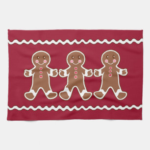 Christmas Gingerbread Boys Kitchen Towel 