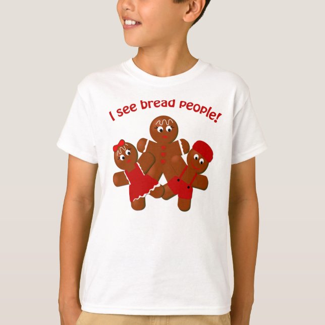 Christmas Gingerbread Bread People Funny T-shirt (Front)