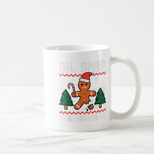 Christmas Gingerbread Broken Oh Snap Ugly Xmas Men Coffee Mug (Right)