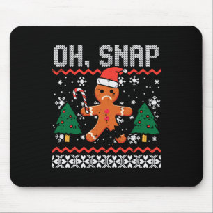 Christmas Gingerbread Broken Oh Snap Ugly Xmas Men Mouse Pad
