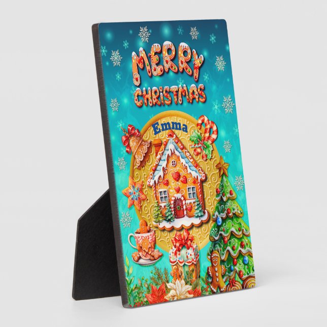 Christmas Gingerbread Candy House, and New Year Plaque (Side)