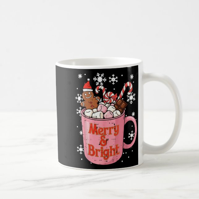 Christmas Gingerbread Cocoa Merry Bright Xmas Wome Coffee Mug (Right)