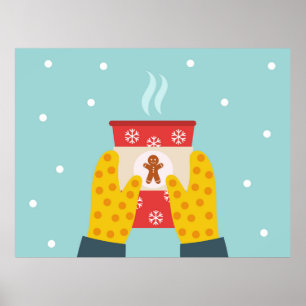 Christmas gingerbread coffee  poster