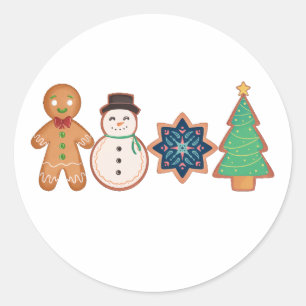 Christmas Gingerbread Cookie Classic Round Sticker