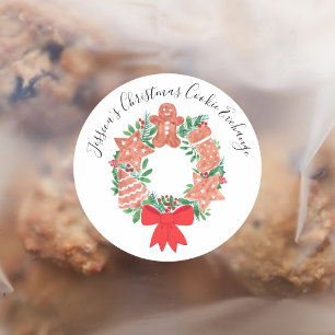 Christmas Gingerbread Cookie Exchange  Classic Round Sticker
