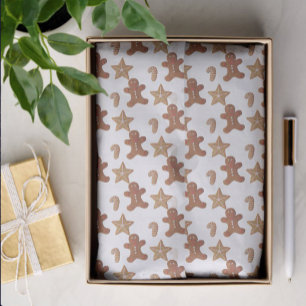 Christmas Gingerbread Cookie Pattern Tissue Paper