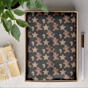 Christmas Gingerbread Cookie Pattern Tissue Paper