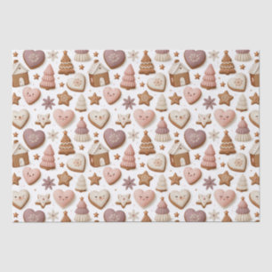 Christmas Gingerbread Cookie Pattern Tissue Paper