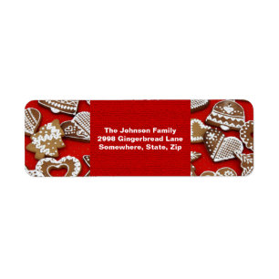 Christmas Gingerbread Cookies Address Label Return Address Label
