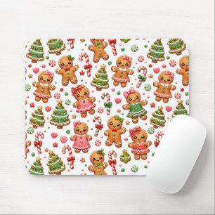 Christmas Gingerbread Cookies and Candy Canes Mouse Pad