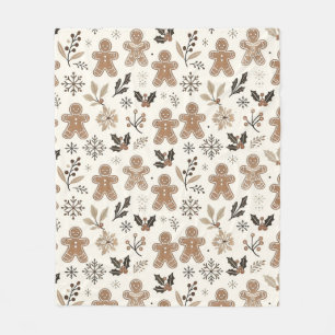 Christmas Gingerbread Cookies Fleece Blanket