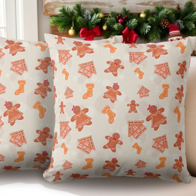 Christmas Gingerbread Cookies Pattern Cushion (Creator Uploaded)