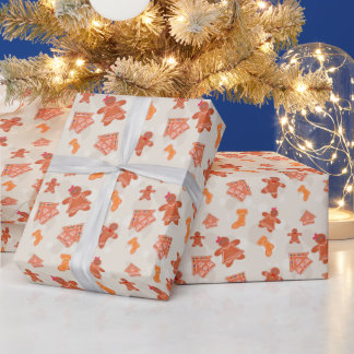 Christmas Gingerbread Cookies Pattern Wrapping Paper