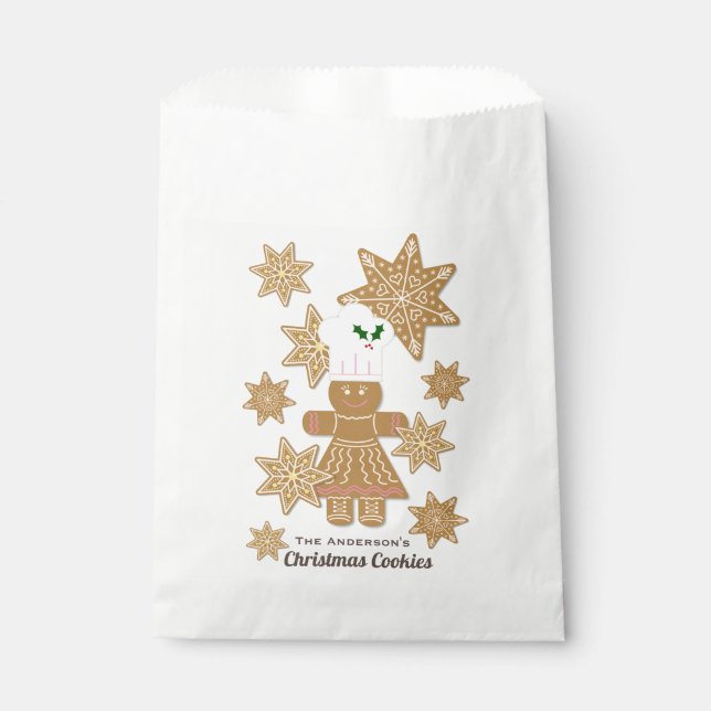 Christmas Gingerbread Cookies Personalised Favour Bag (Front)