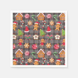 Christmas Gingerbread Cookies Print Party Napkins