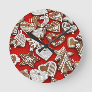 Christmas Gingerbread Cookies Round Clock