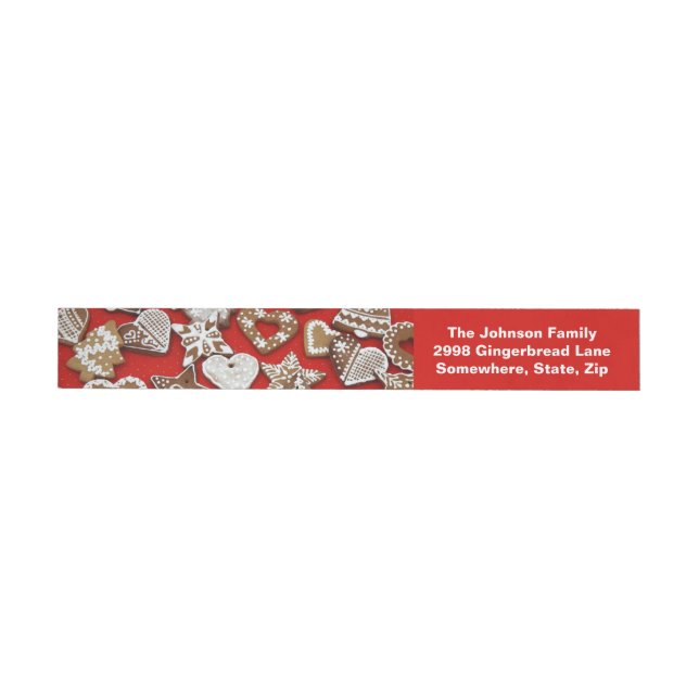 Christmas Gingerbread Cookies Wrap Address Labels (Individual)