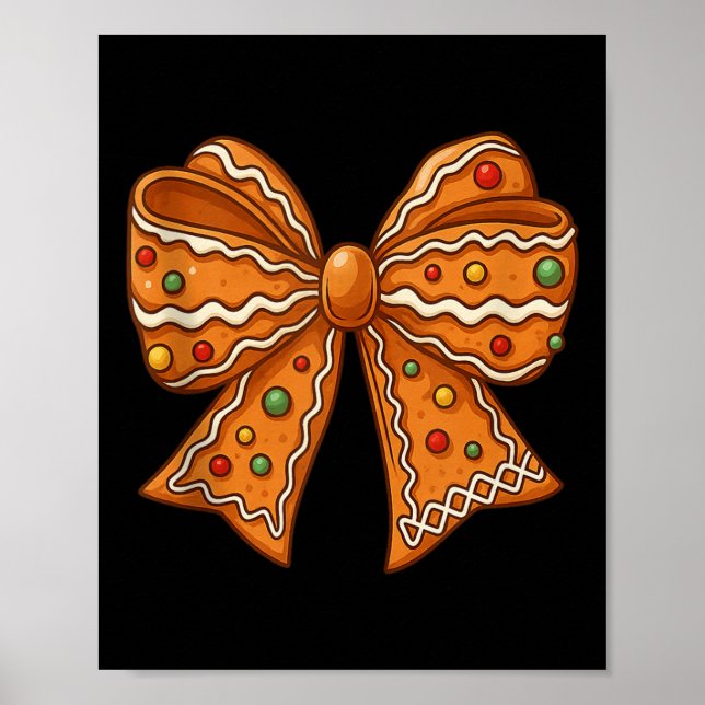 Christmas Gingerbread Coquette Bow Xmas For Men Wo Poster (Front)