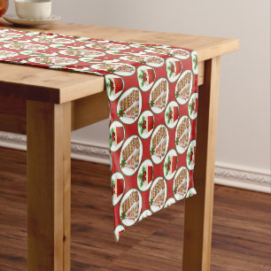 Christmas gingerbread cupcake pattern short table runner