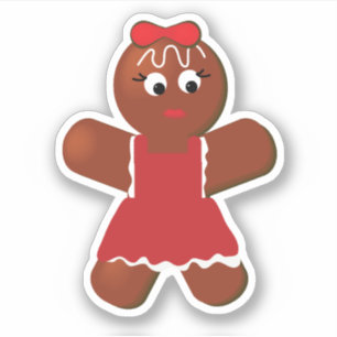 Christmas Gingerbread Cute Girl Cookie Vinyl