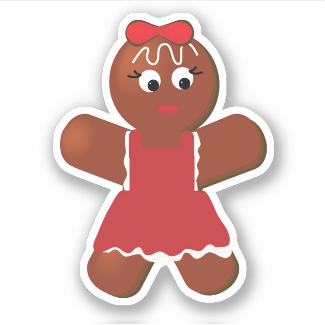 Christmas Gingerbread Cute Girl Cookie Vinyl (Front)