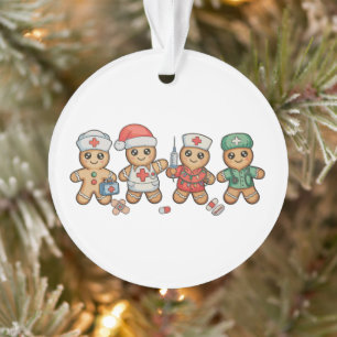 Christmas Gingerbread Cute Nurse Healthcare Xmas Ornament